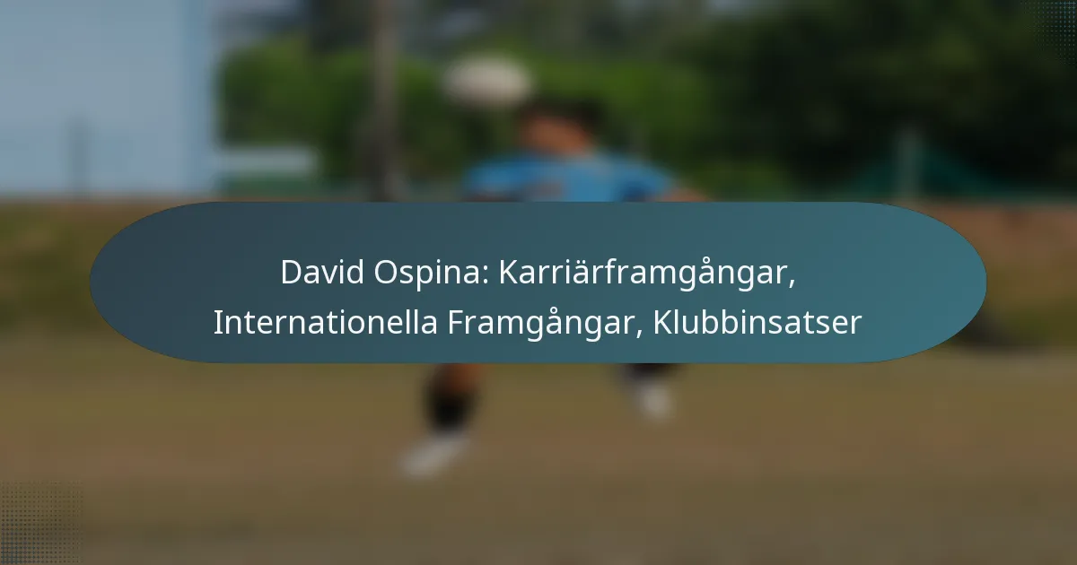 David Ospina: Karriärframgångar, Internationella Framgångar, Klubbinsatser