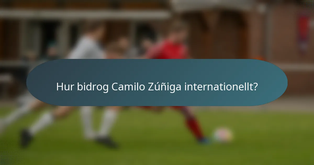 Hur bidrog Camilo Zúñiga internationellt?