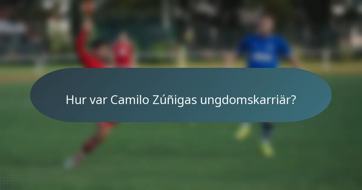 Hur var Camilo Zúñigas ungdomskarriär?