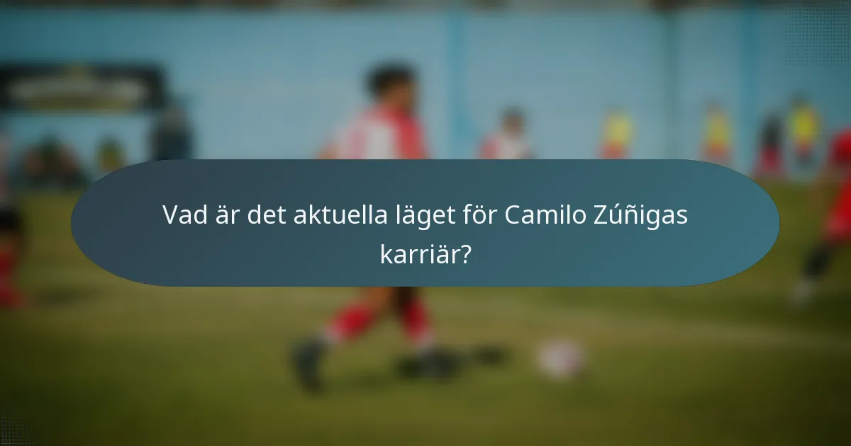 Vad är det aktuella läget för Camilo Zúñigas karriär?