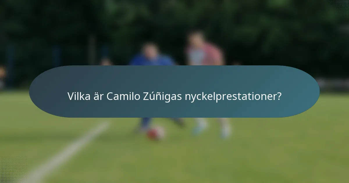 Vilka är Camilo Zúñigas nyckelprestationer?