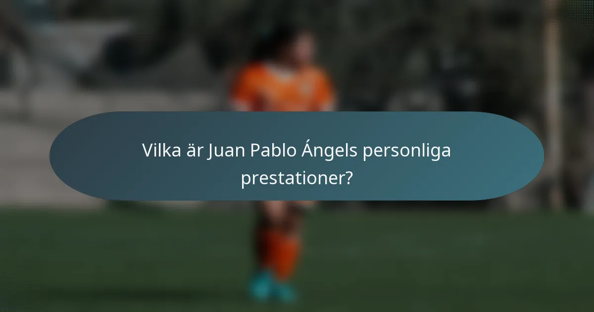 Vilka är Juan Pablo Ángels personliga prestationer?