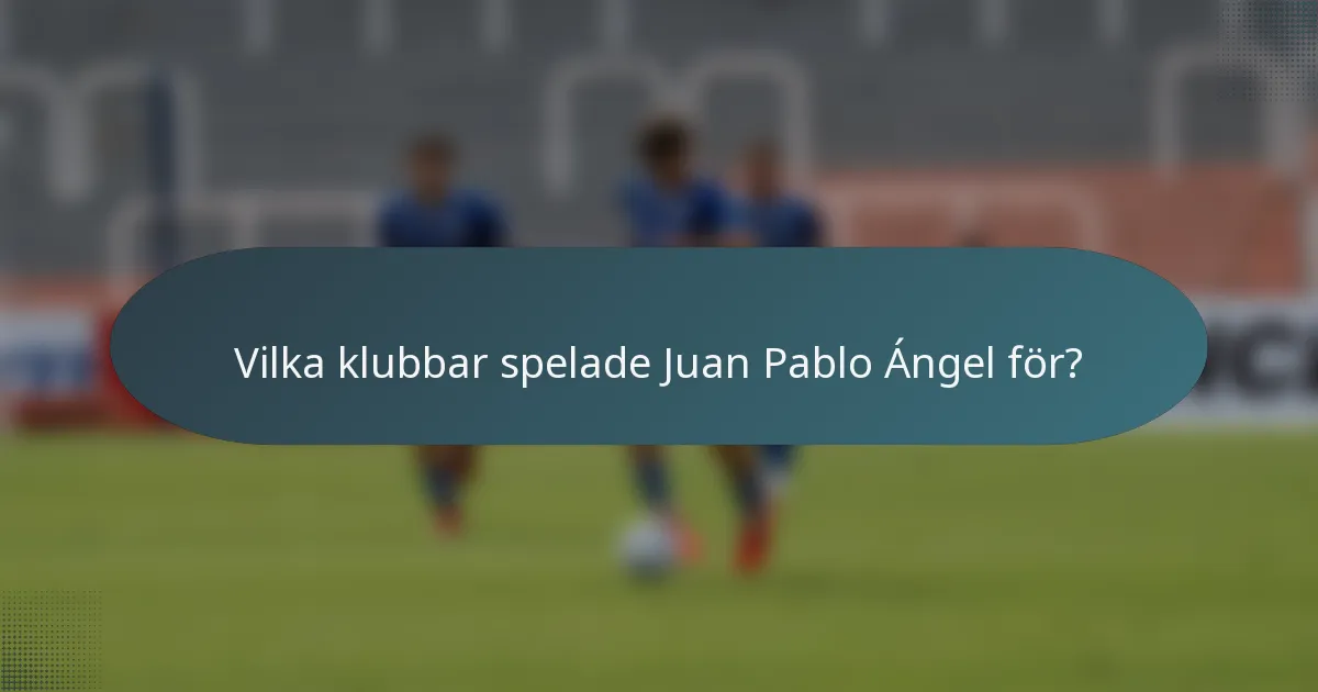 Vilka klubbar spelade Juan Pablo Ángel för?